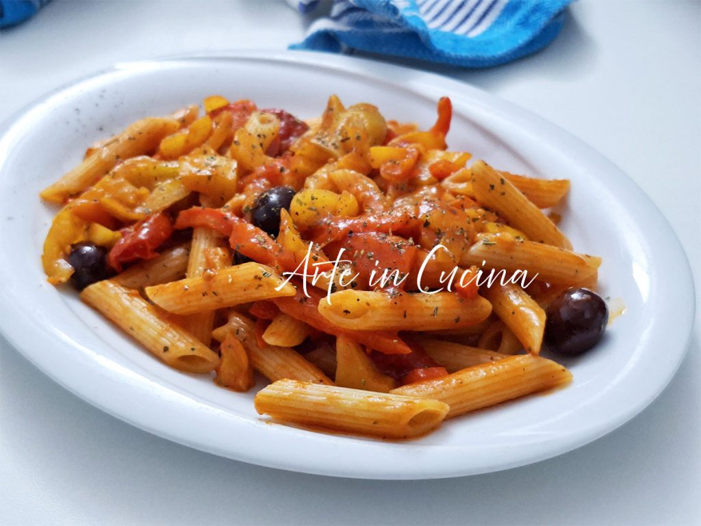 PASTA with PEPPERS and OLIVES