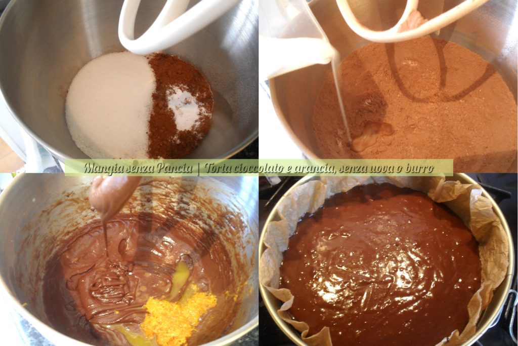 Chocolate and orange cake, without eggs or butter, Mangia senza Pancia