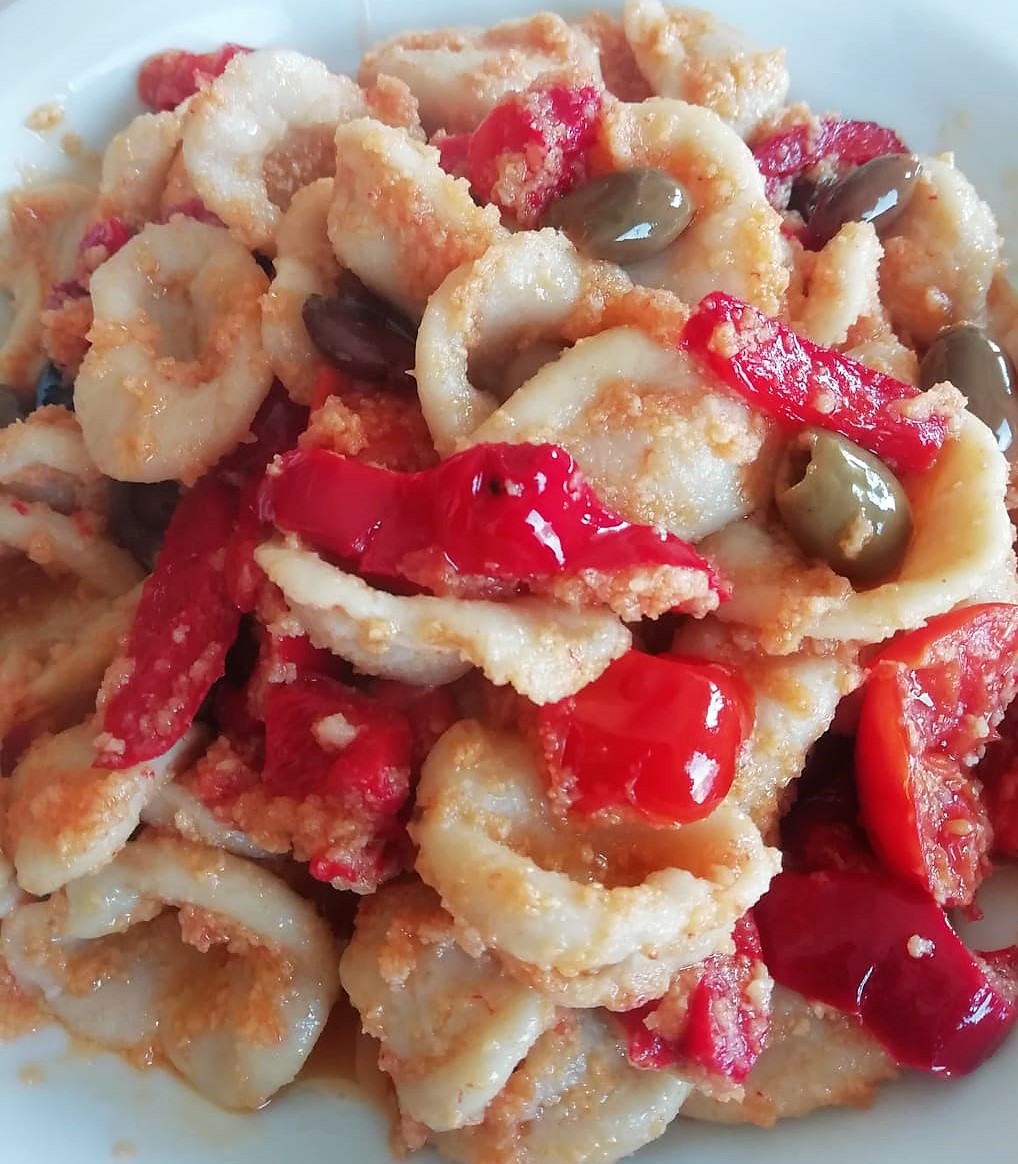 Spicy Orecchiette with Peppers
