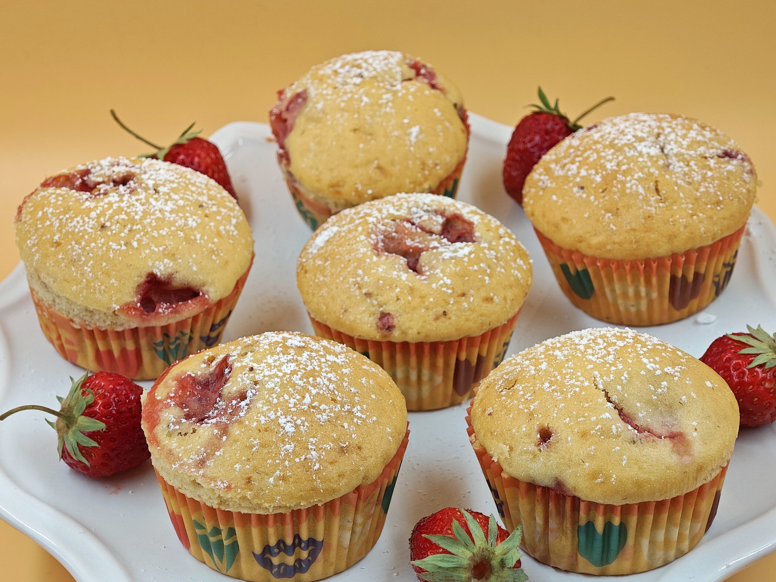 Soft Yogurt and Strawberry Muffins