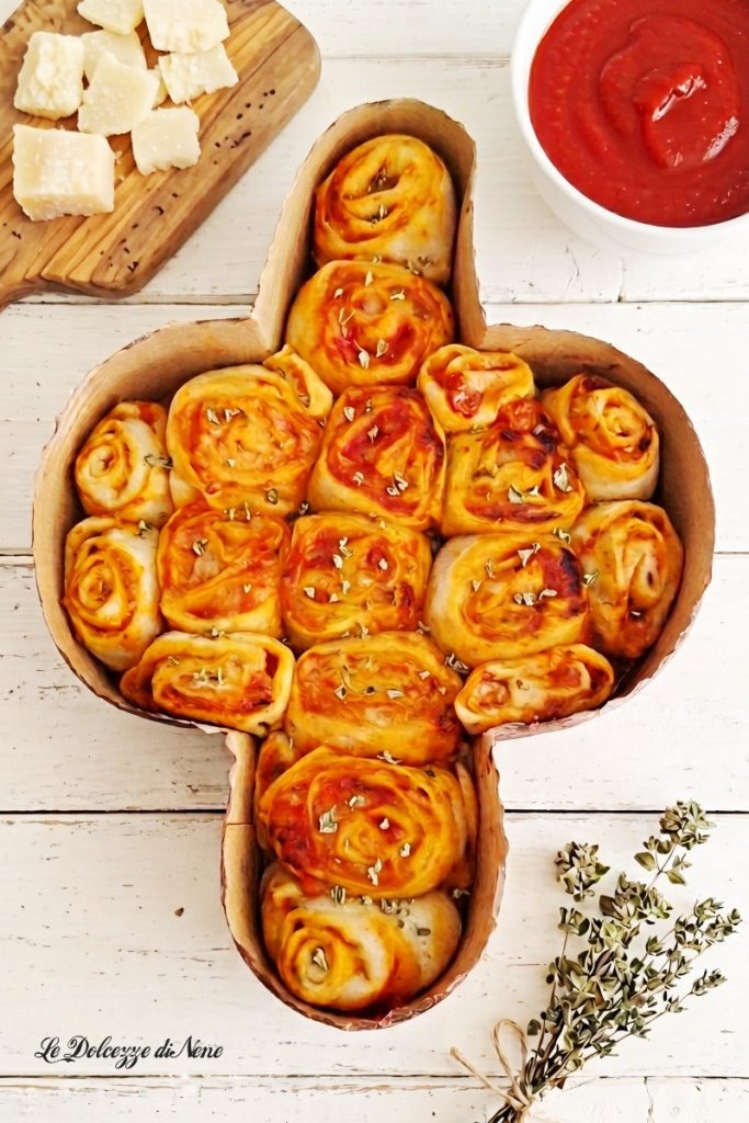 Savory puff pastry colomba