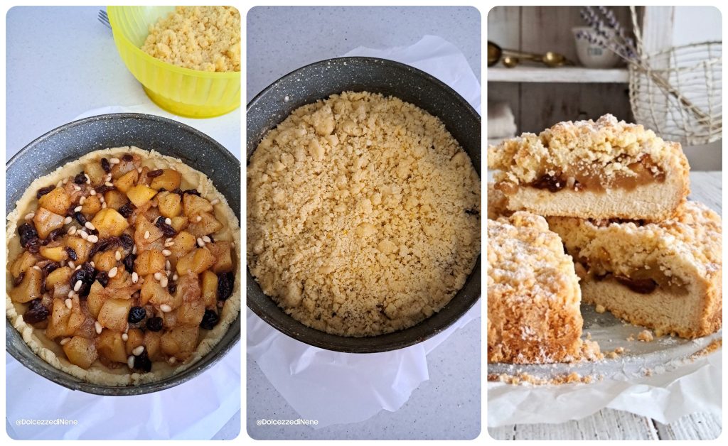 Crumbled cake with strudel flavor