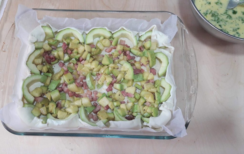 Puff Pastry Tart with Zucchini Carbonara. Discover the goodness of carbonara in an absolutely out-of-this-world puff pastry tart.