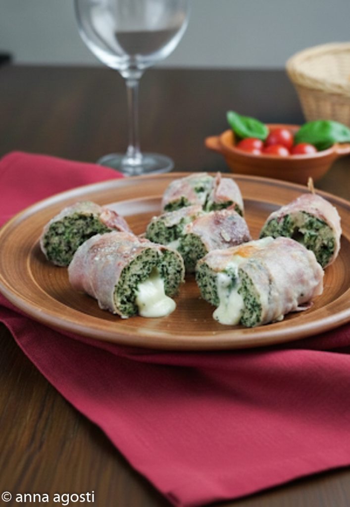 Barded chicken and spinach meatloaf