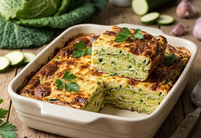 CABBAGE AND ZUCCHINI SOUFFLE