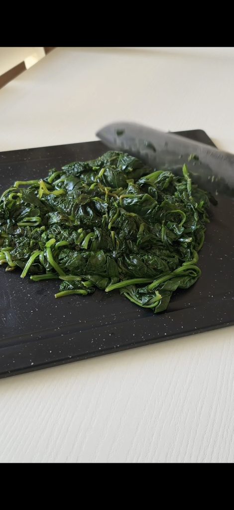 Chop the spinach