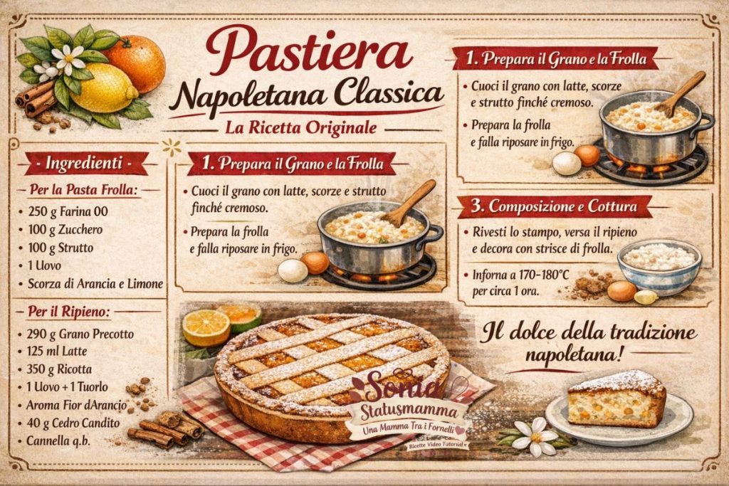 Pastiera Napoletana Classica stampo da 24 cm scheda ricetta