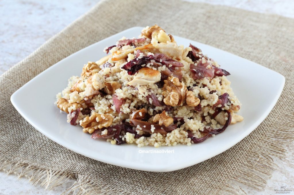 Couscous with Radicchio, Chicken and Walnuts