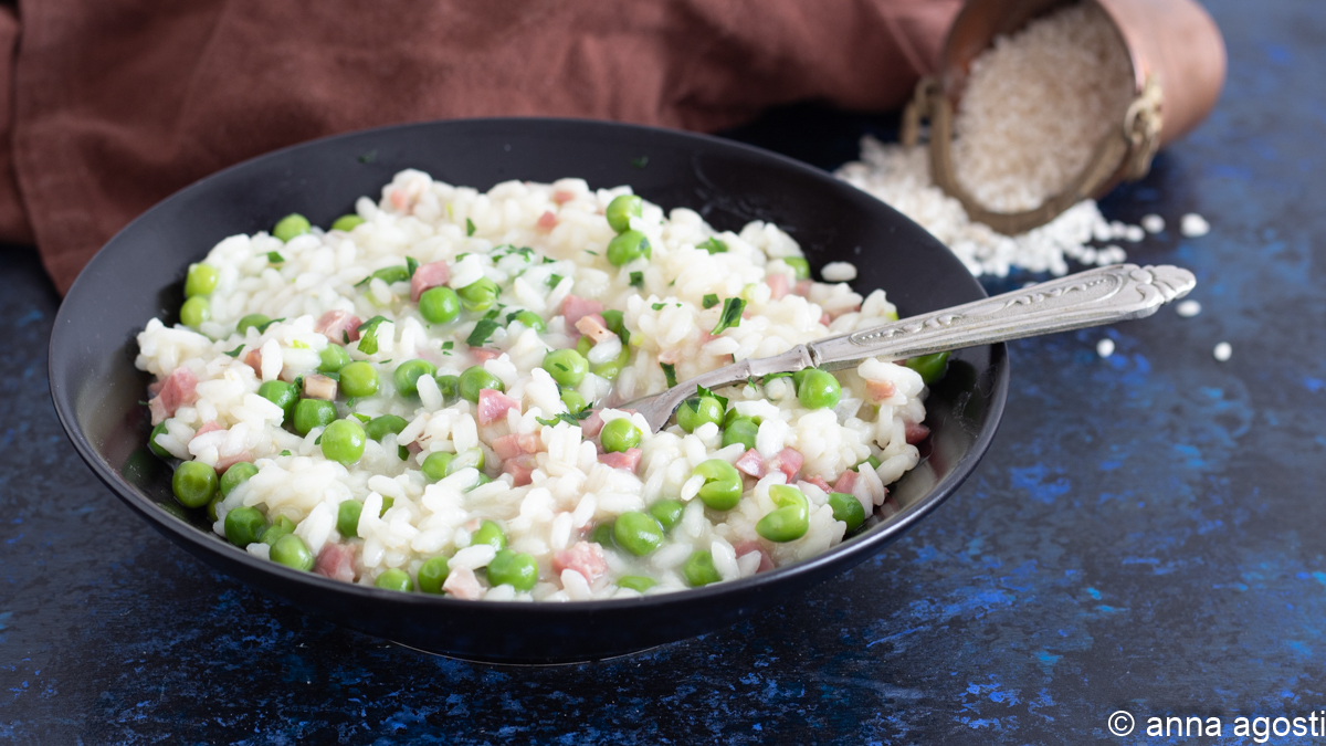 Ham and pea risotto