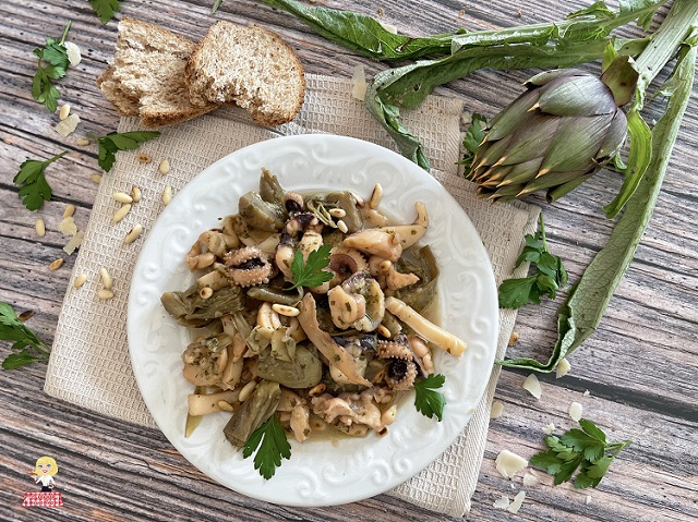 ARTICHOKES AND STEWED CUTTLEFISH