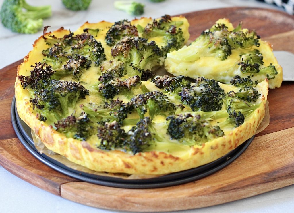 Potato and Broccoli Cake with Creamy Center Without Flour