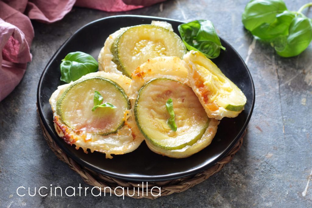 Mini zucchini and tomato tarte tatin