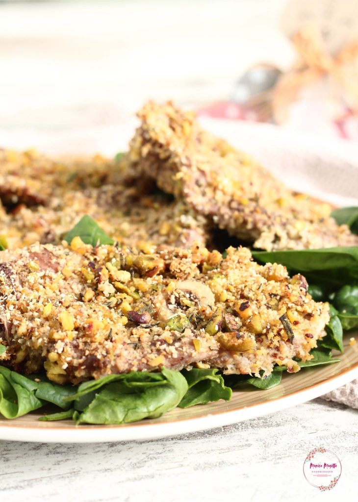Lamb in a pistachio and lemon crust