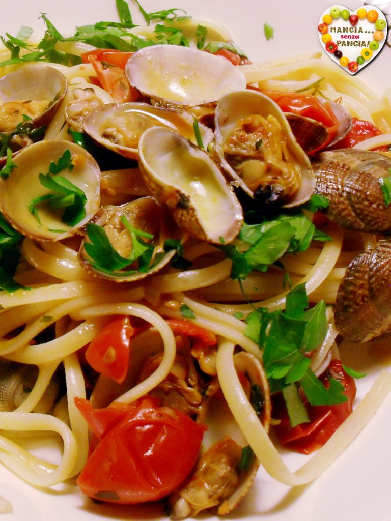 Linguine with clams and cherry tomatoes, Mangia senza Pancia