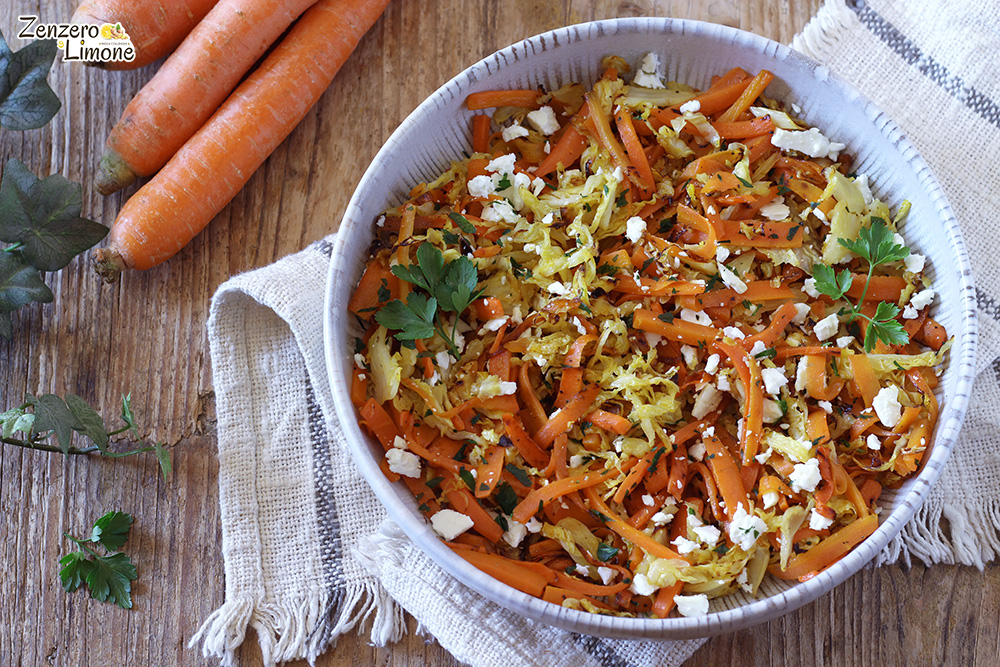 Quick carrots and savoy cabbage side dish