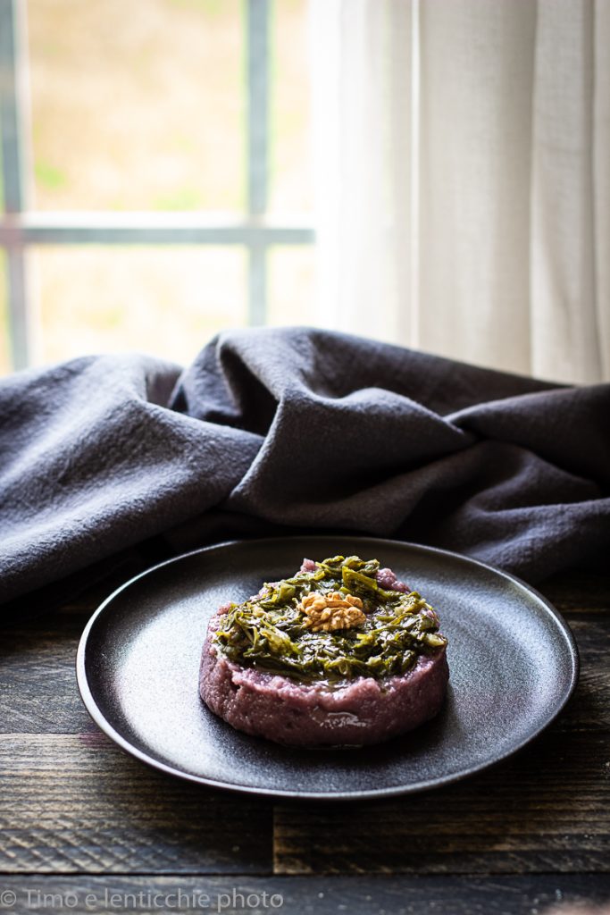 raperonzolo, rampussolo on black rice polenta