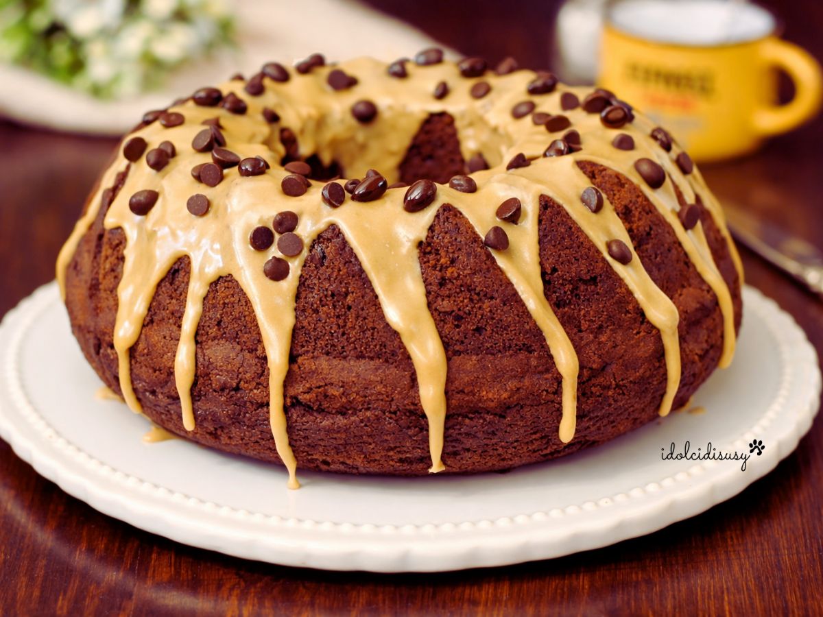 Coffee Bundt Cake with Dark Chocolate Chips, Soft