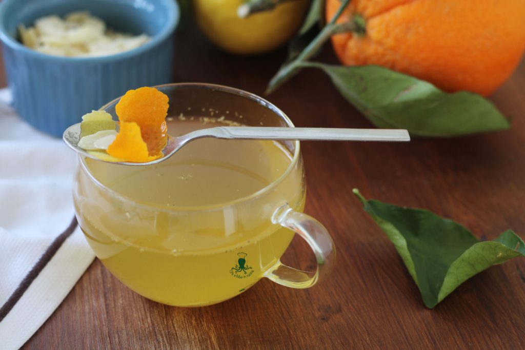 Relaxing citrus chamomile herbal tea