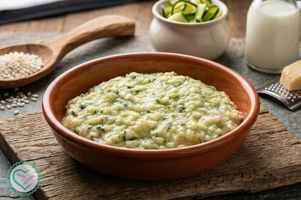 Recipe rice with milk and zucchini