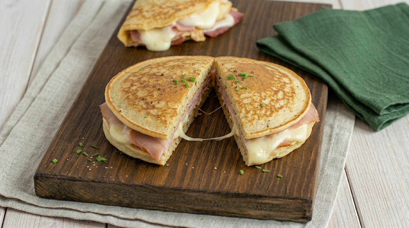 Savory Ham and Cheese Pancakes: the quick, soft and gooey dinner-saver recipe