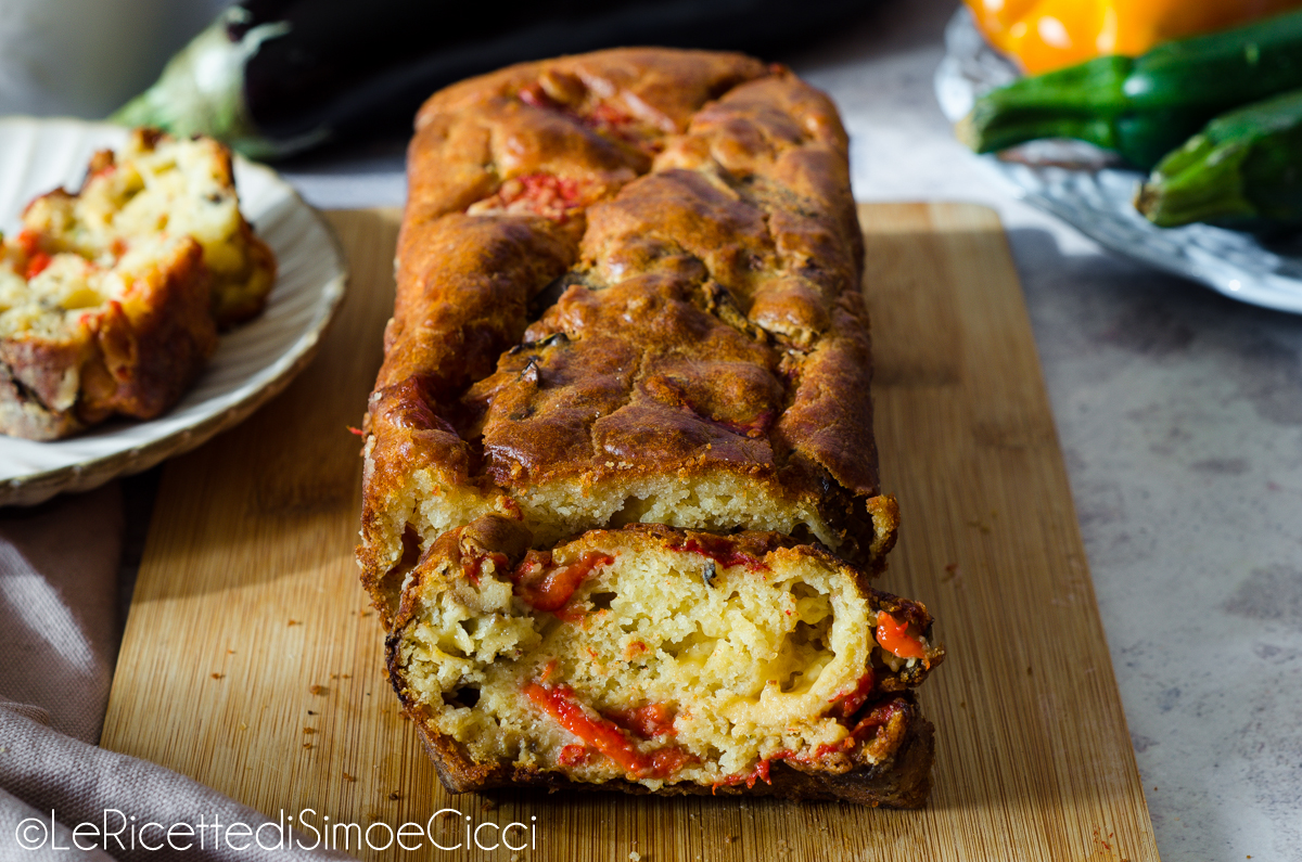 Savory plumcake with grilled vegetables: soft, flavorful and perfect for using up leftovers