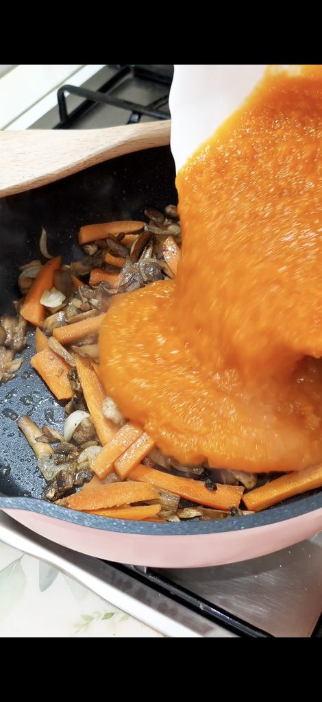 Add carrots and mushrooms