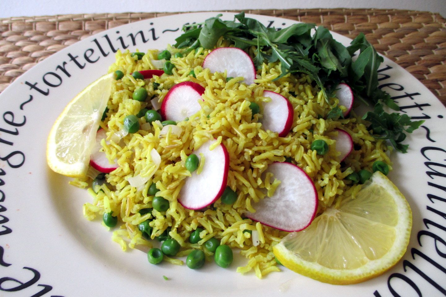 Turmeric Rice with Lemon Peas