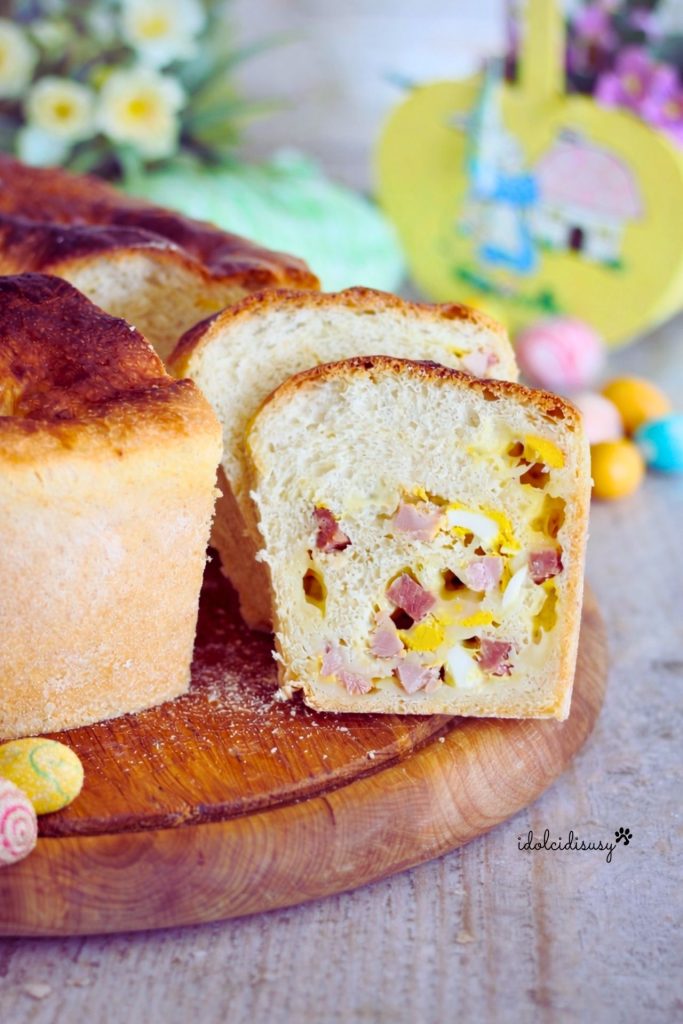 soft, stuffed homemade rustic tortano