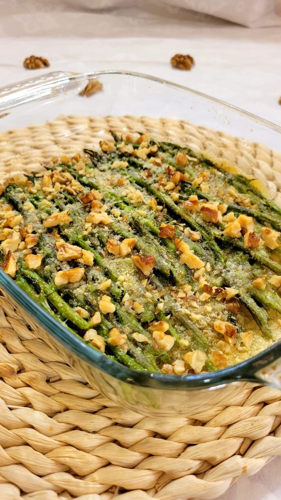 Wild Asparagus Gratin with Walnuts