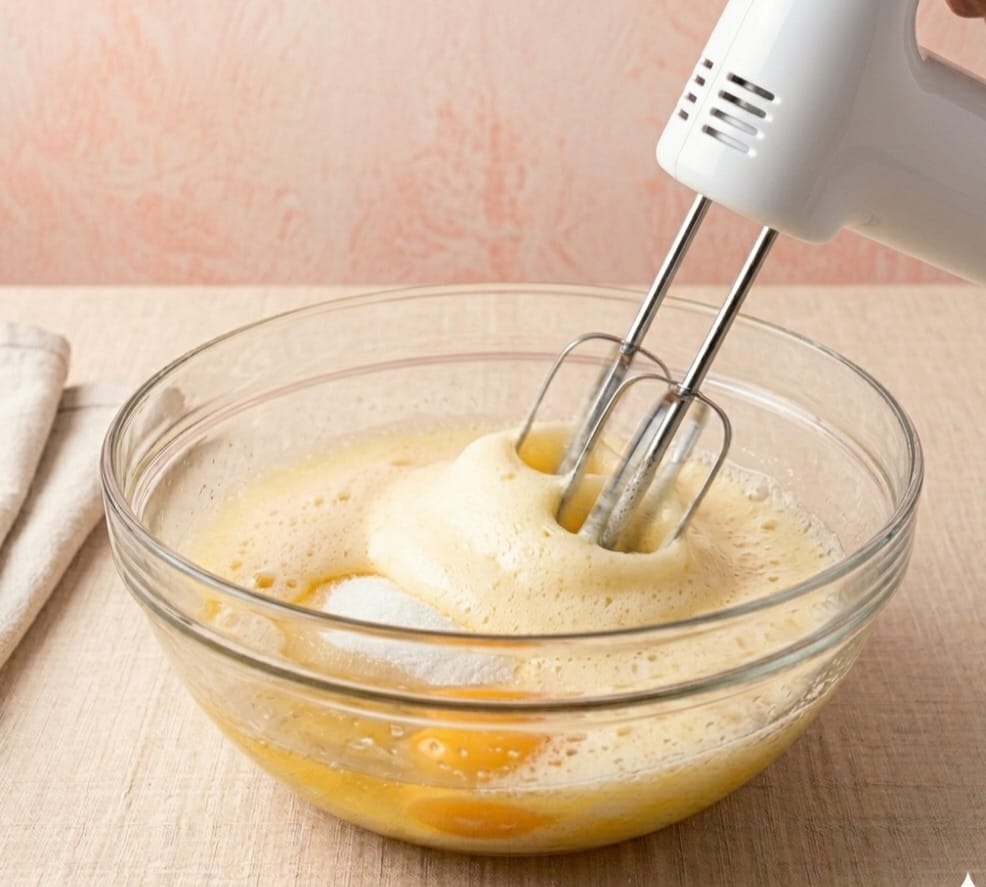 eggs and sugar whipped