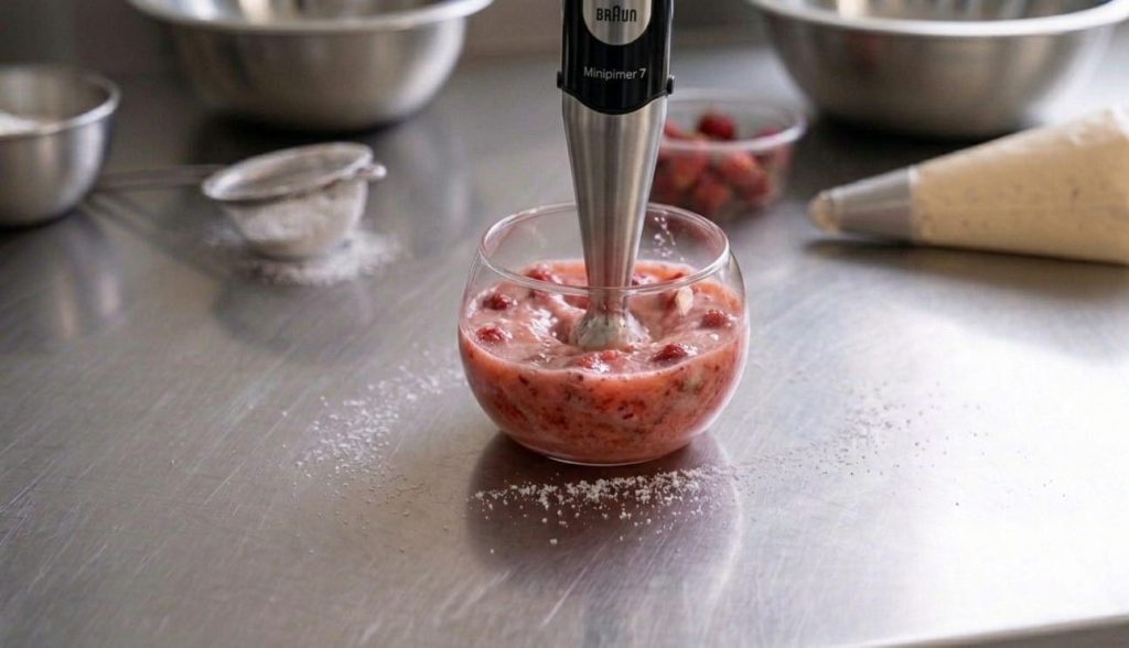 soaking mixture with strawberries