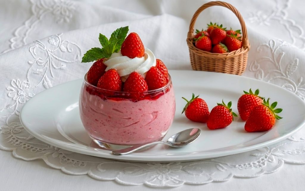 Diet strawberry ice cream without an ice cream maker