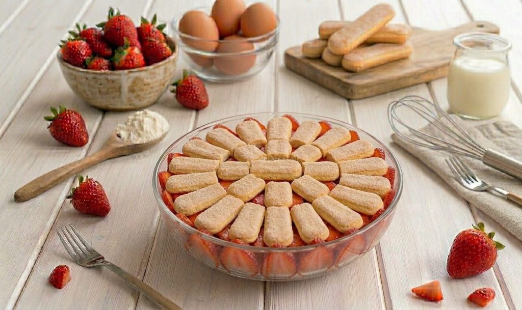 Strawberry and Yogurt Zuccotto