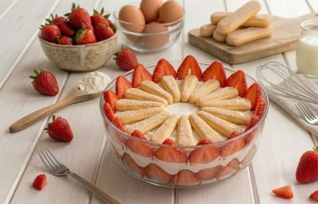 Strawberry and Yogurt Zuccotto