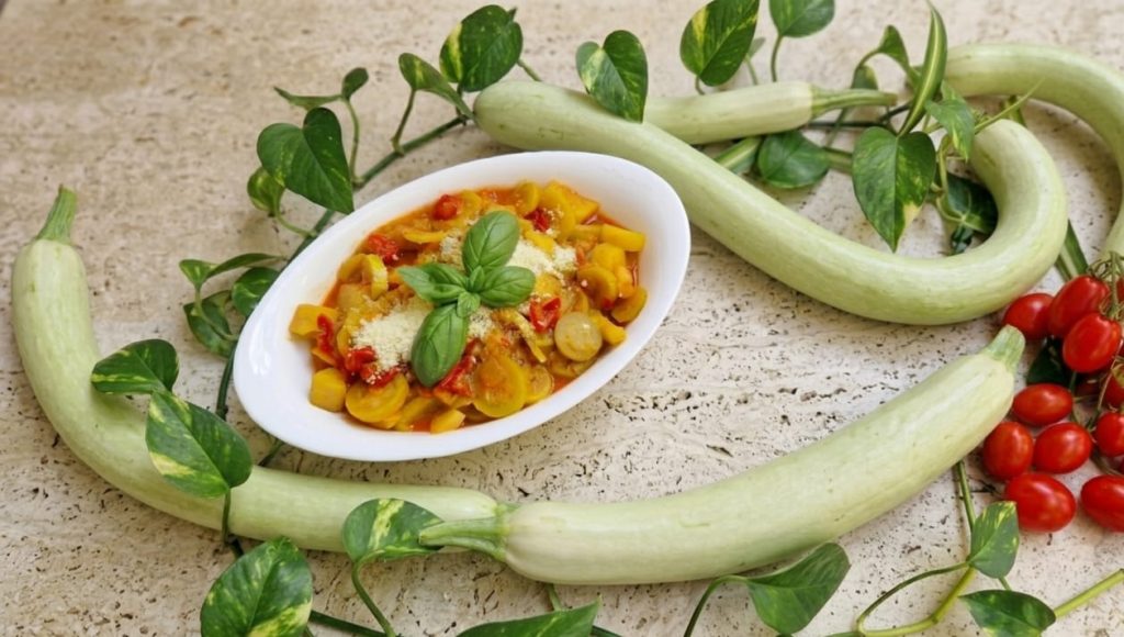 Sicilian long zucchini stewed
