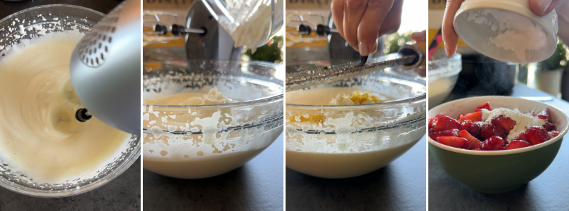 Microwave yogurt and strawberry cake