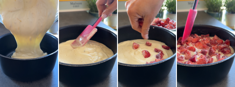 Microwave yogurt and strawberry cake