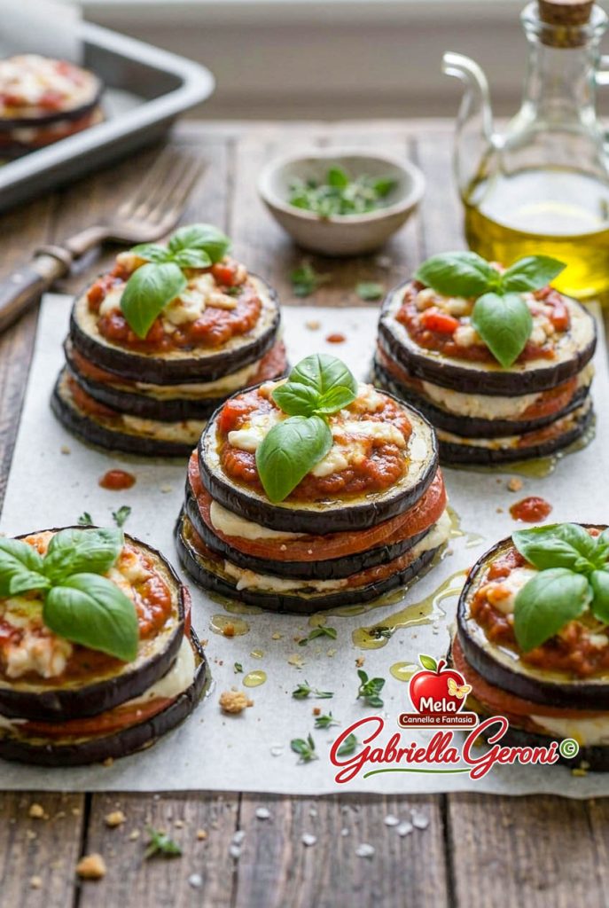 light baked eggplant medallions