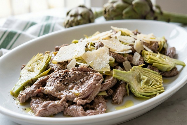 Beef Strips with Artichokes: a quick and refined main course