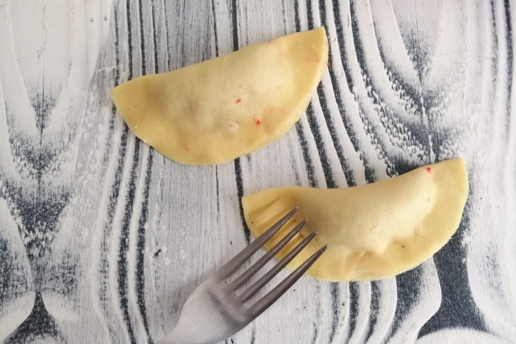 sealing edges with a fork