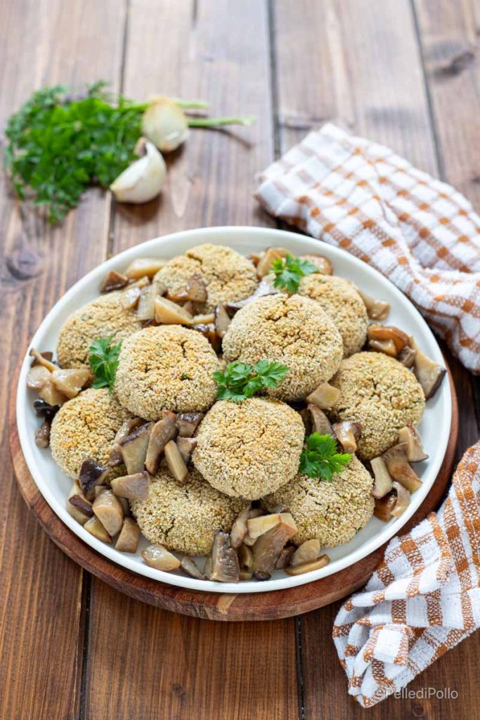 chickpea meatballs with mushrooms