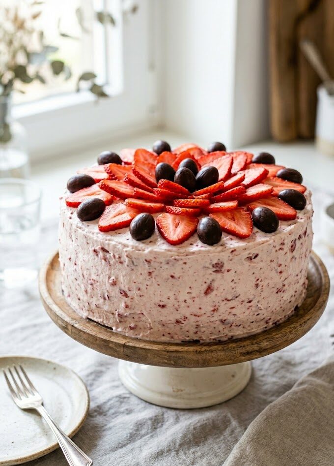 strawberry chiffon cake