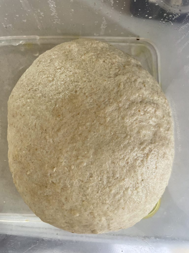 Dough after 12 hours in the refrigerator