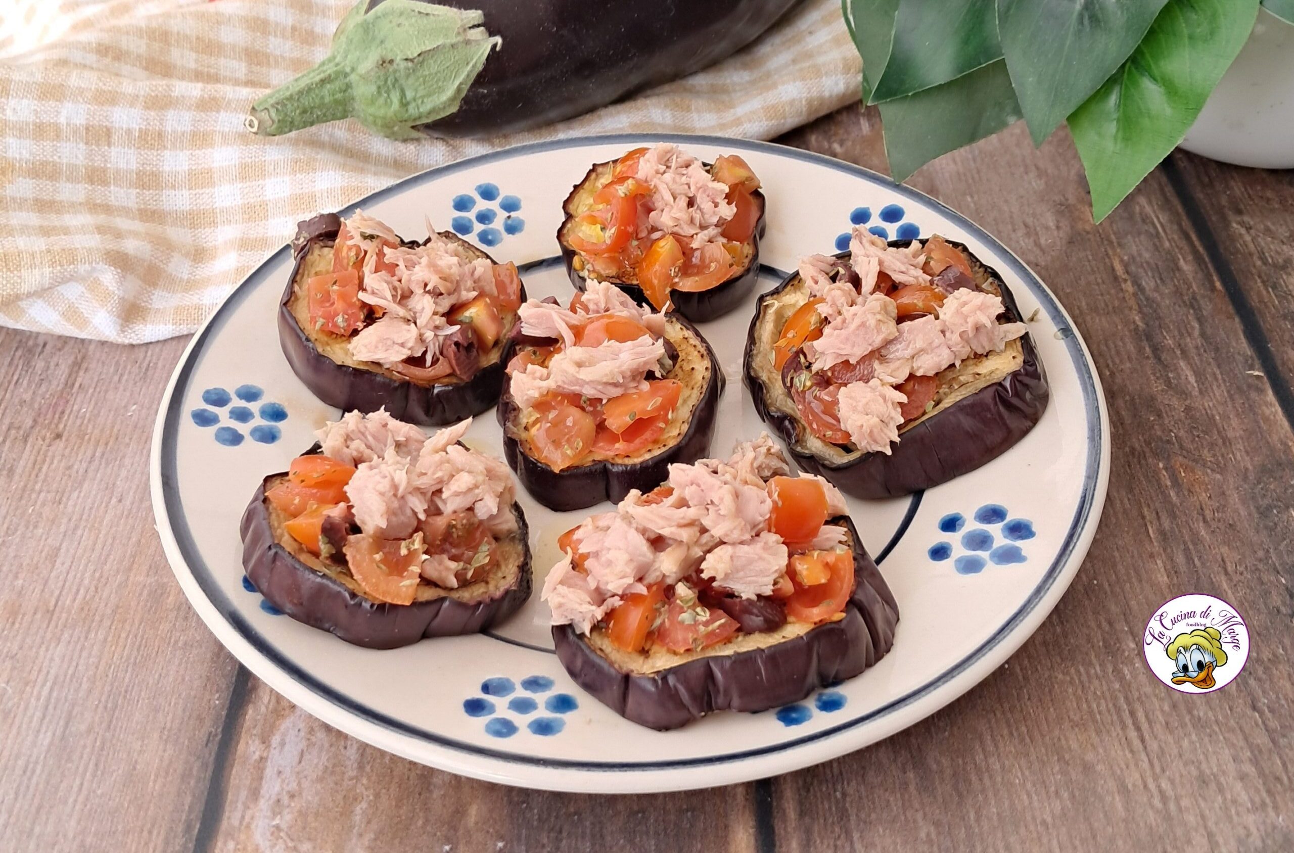 Grilled Eggplants with Cherry Tomatoes and Tuna