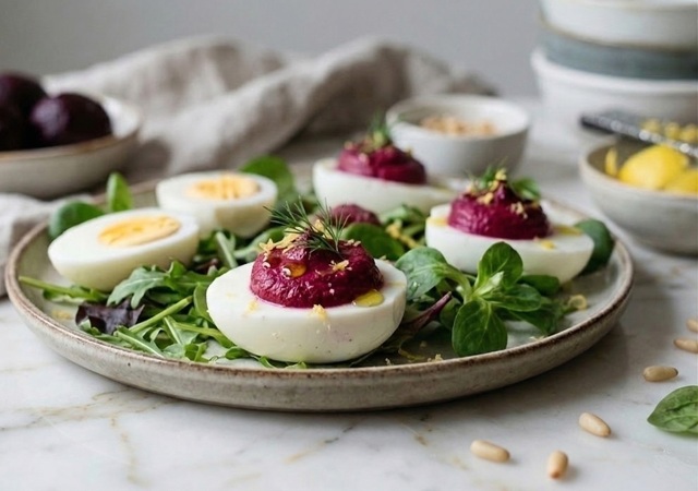 Beetroot-Stuffed Hard-Boiled Eggs: “Spring Eggs” Recipe