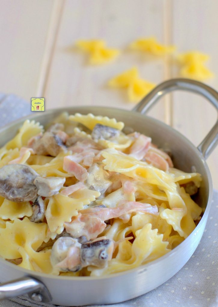 farfalle with cream, ham and mushrooms gp