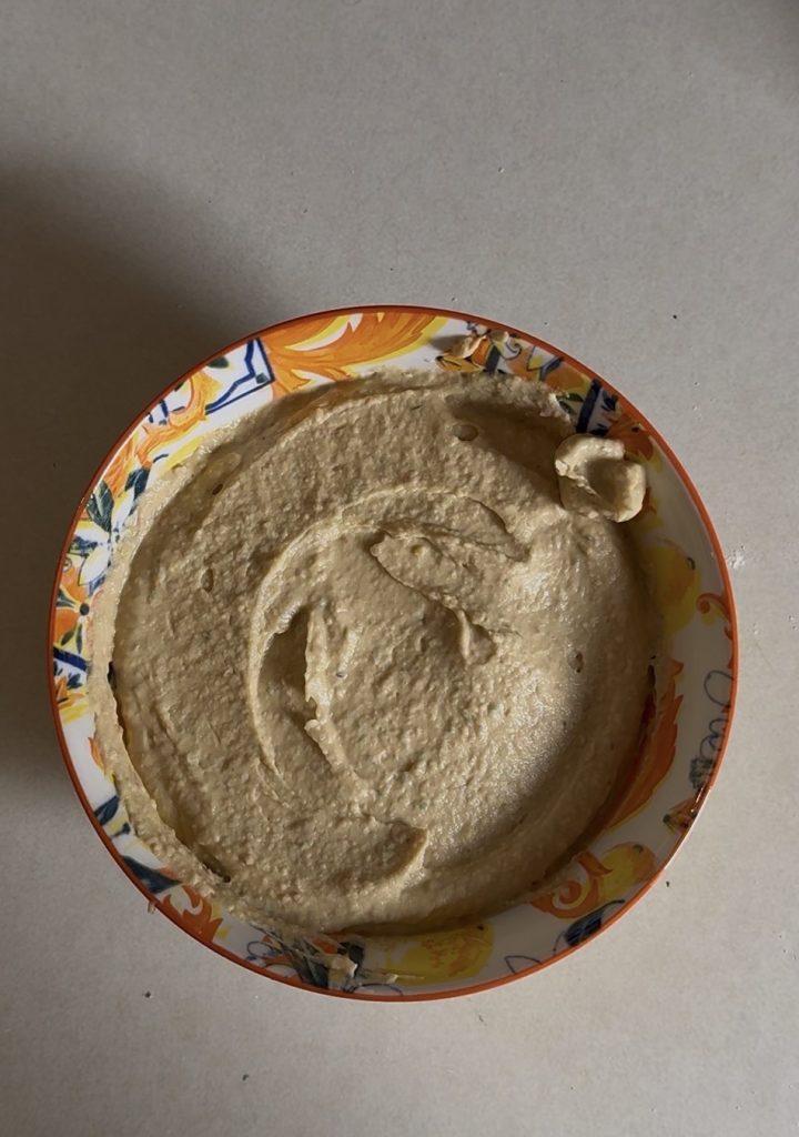 light mixed legume and basil hummus ready