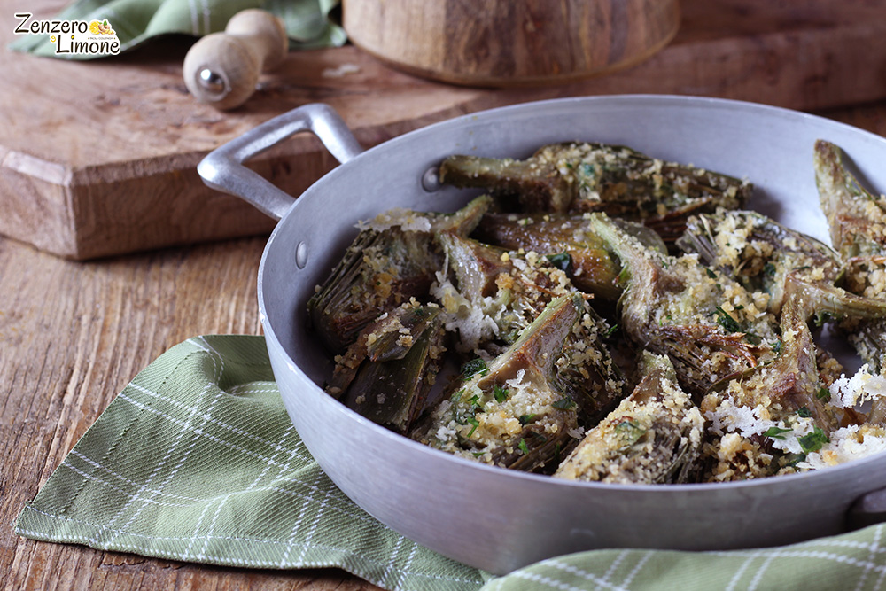golden pan-fried artichokes