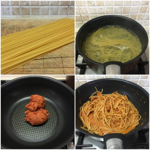 Pasta with sun-dried tomato pesto