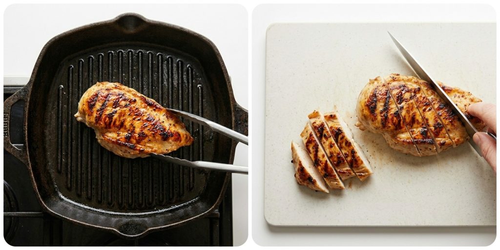 Cold chicken and vegetable salad